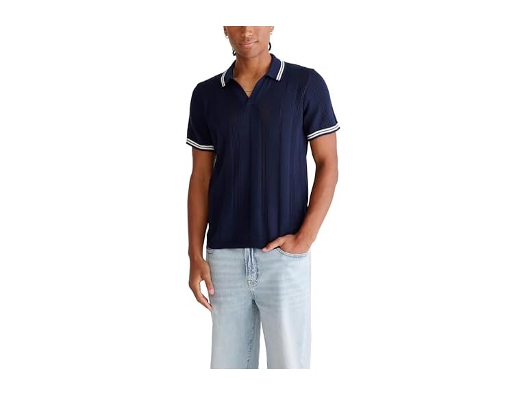 AEROPOSTALE Men's Tipped Open-Knit Sweater Polo