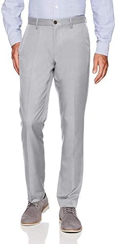 Amazon Essentials Men's Slim-Fit Flat-Front Dress Pant, Light Grey, 33W x 29L