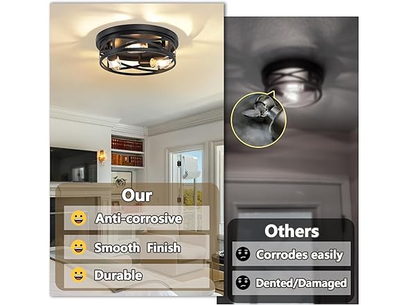 Bosceos B0DHH1HP3L 13 Inch Ceiling Light 2-Pack