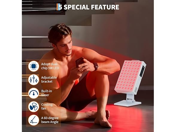 Red Light Therapy Panel 60 LED Face Body RT300