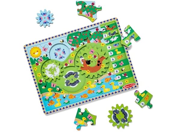 Melissa & Doug Animal Chase Spinning Gear Puzzle