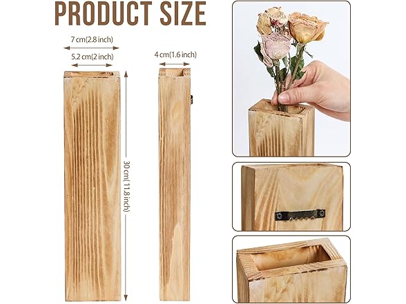 Wooden Wall Planter Set of 4