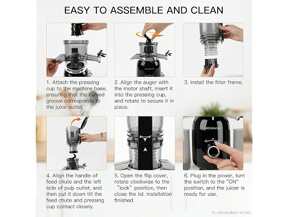MEGAWISE Slow Masticating Juicer