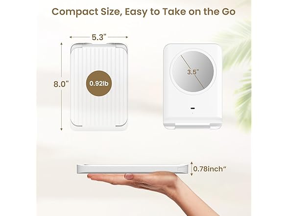 LAMPICK Travel Makeup Mirror with Lights