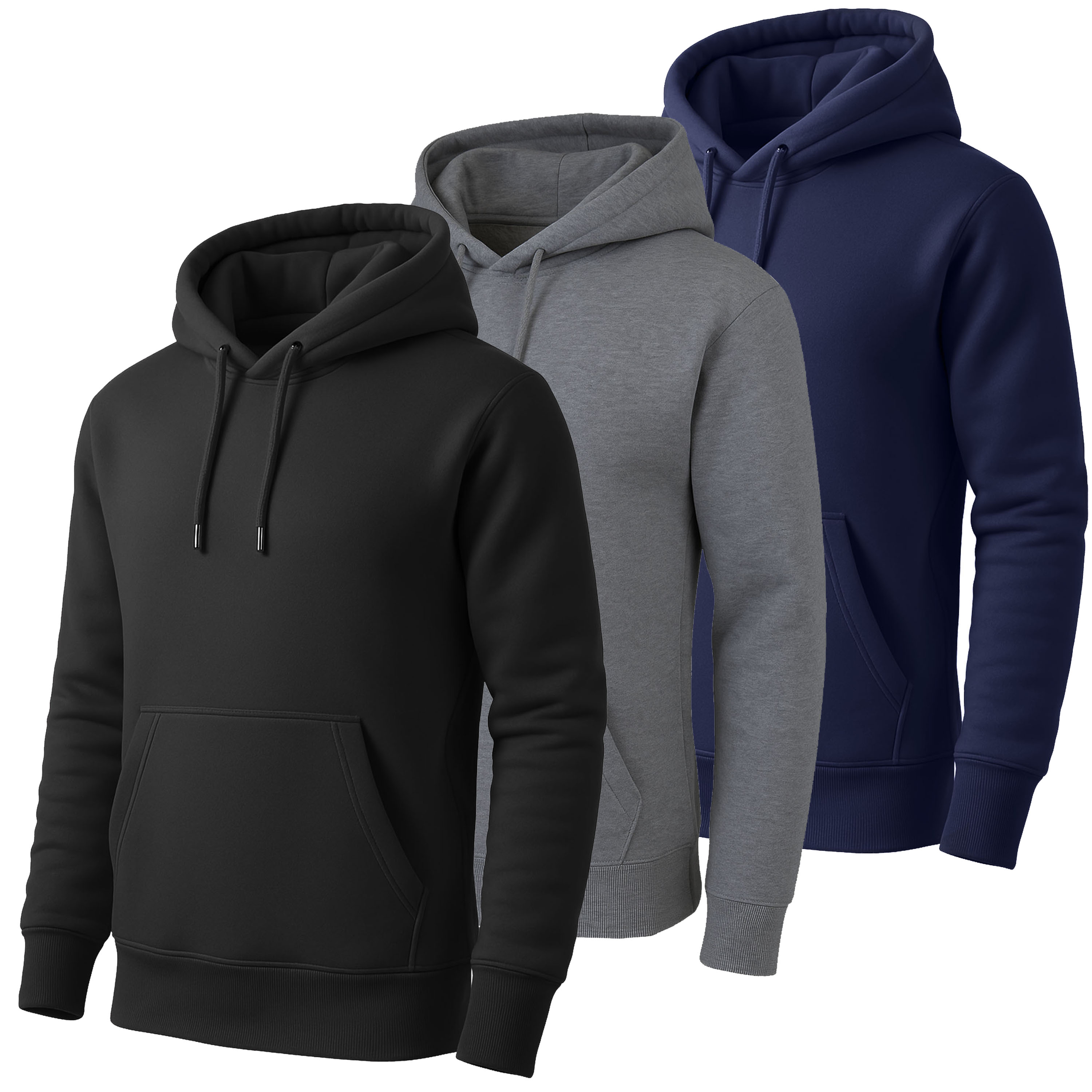 3Pk Mens Fleece-Lined Pullover Hoodie - Gallery 11