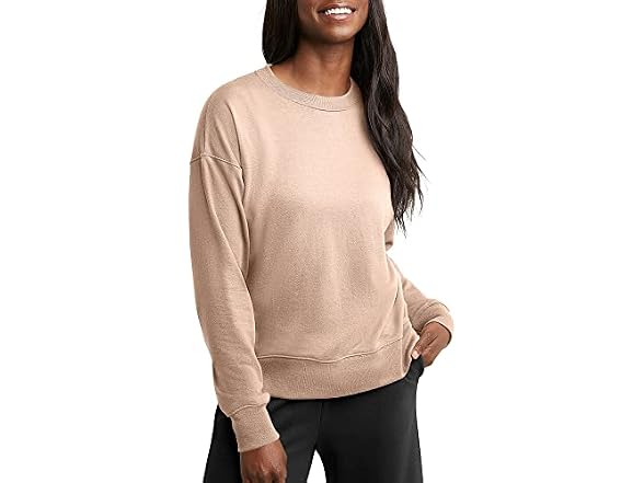 Hanes Women Originals French Terry Sweatshirt - Gallery 6