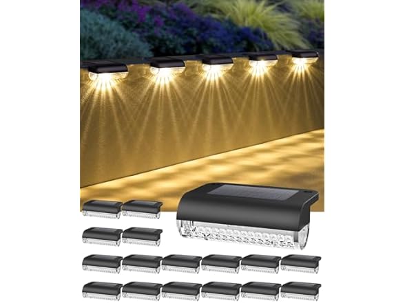 Herzila Solar Deck Lights Outdoor | 3000K Warm White