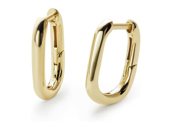 Ana Luisa Rox Rectangle Hoop Earrings 14k