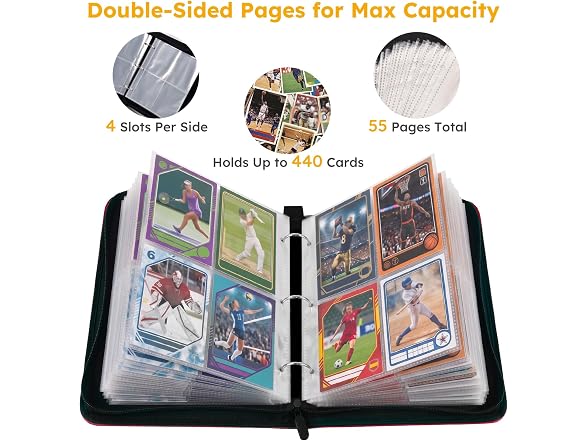 Portable 4 Pocket Trading Card Binder