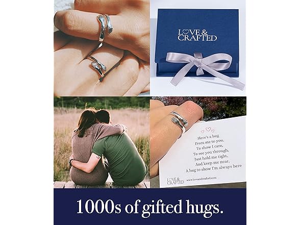 Love & Crafted Hug Ring  Silver adjustable