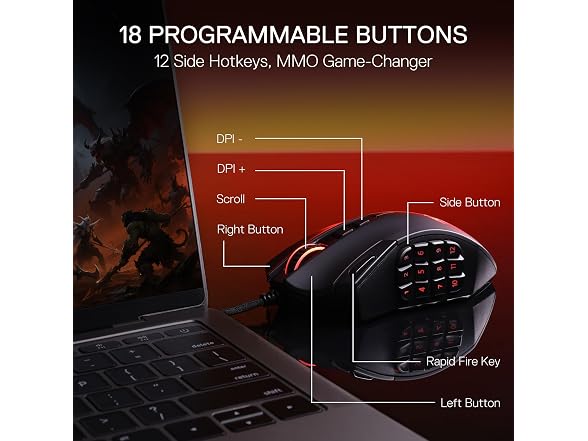 Redragon M921 Wired RGB MMO Gaming Mouse