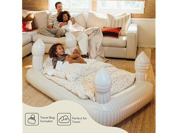 FUNBOY Striped Castle Inflatable Travel Air Bed & Mattress