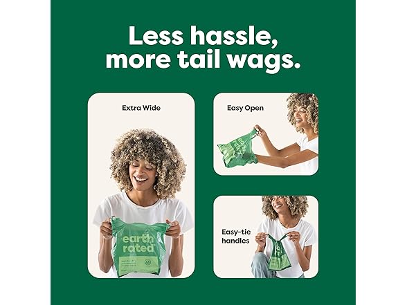 Earth Rated Dog Poop Bags with Handles 120Bags