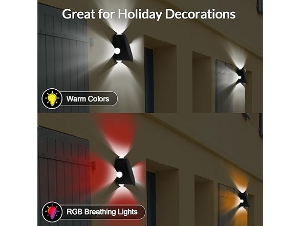 RAYCCI Outdoor Wall Lights - 4 LED Solar
