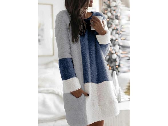 Nirovien Women (M) Fleece Tunic Pullover Long Coat