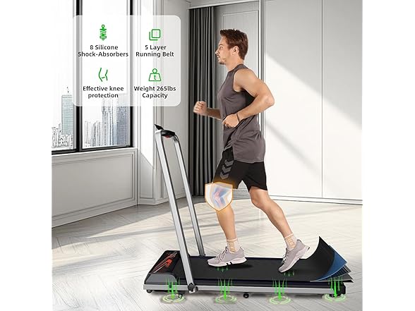 NAYSAYE Walking Pad Treadmill, black with screen