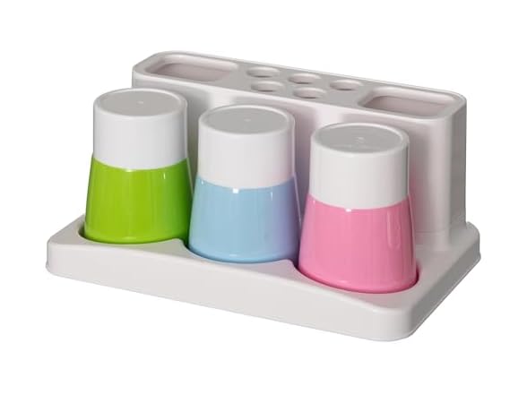Basicwise Plastic Bathroom Toothbrush Holder