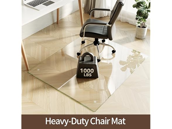 Koonmi 45" x 53" Upgraded Glass Chair Mat