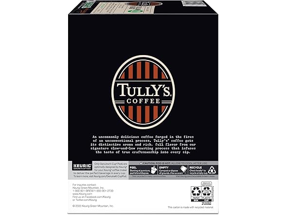 Tully's Coffee Italian Roast K-Cup Pods 96 Count