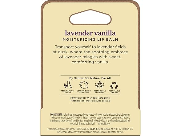 Burt’s Bees Lavender Vanilla Moisturizin