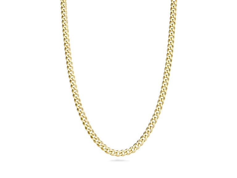 Italian 18k Gold Plated 925 Sterling Silver 16" Curb Chain 