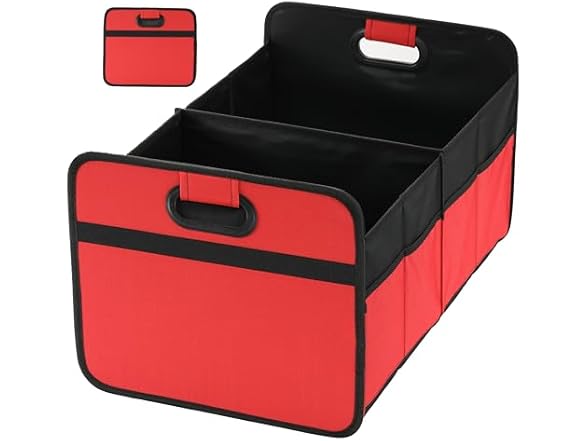 Simple Deluxe Car Trunk Organizer, Red