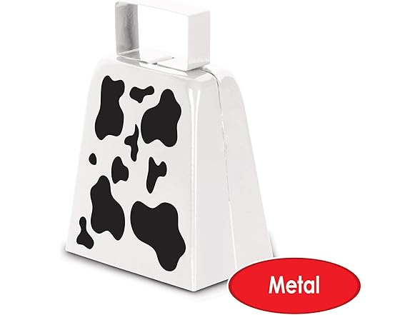 Beistle Cow Print Novelty Metal Cowbell