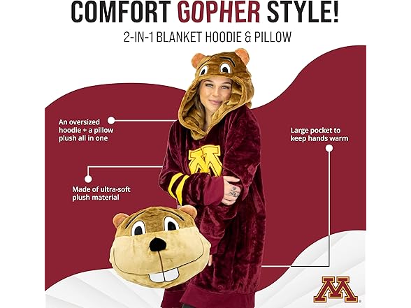 Minnesota Hoodie Blanket w/ Pocket