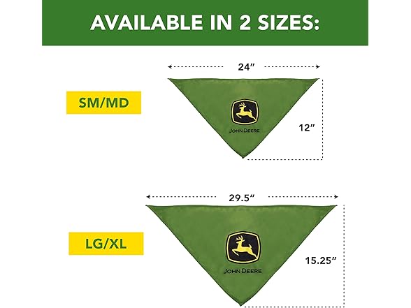 Pets First John Deere TIE Bandana for Dogs & Cats