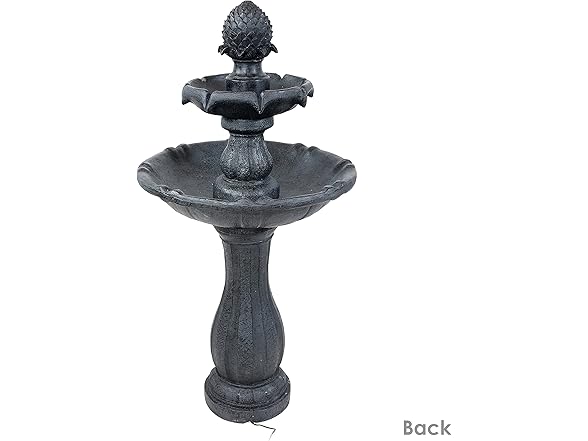 Sunnydaze Pineapple 46-Inch 2-Tier Outdoor Solar Fountain