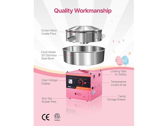 Electric Cotton Candy Machine, 1000W Candy #1