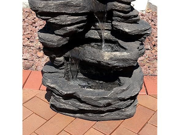 Sunnydaze Rock Falls 39-Inch Polystone Fountain