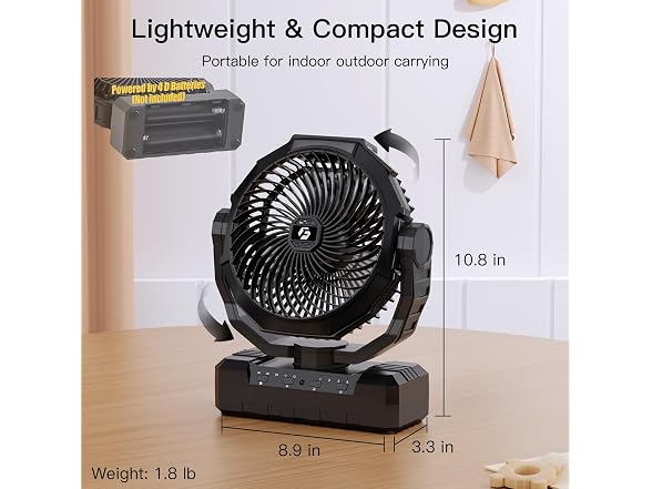 Wavmill D Battery Fan Black