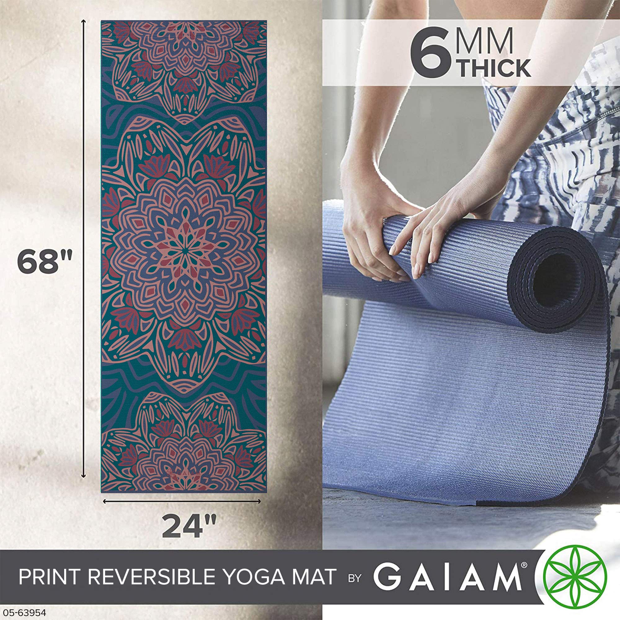 Gaiam Yoga Mat, Jade Salutation, 6mm - Gallery 6
