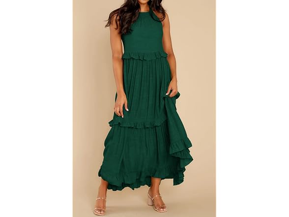 R.Vivimos Women (L) Summer Sleeveless Halter Dress