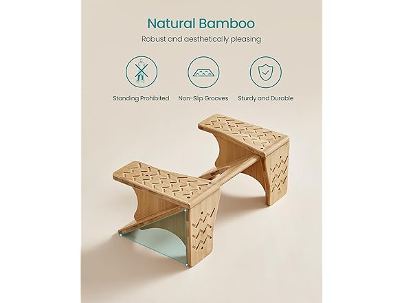 SONGMICS Bamboo Toilet Stool