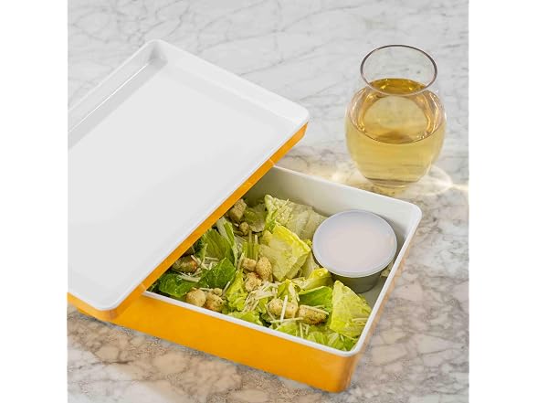 TableCraft Rectangular Stackable Bowl and Lid, Clemantine