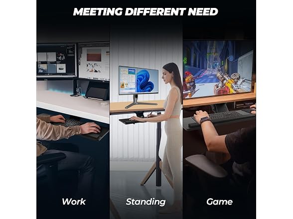 Keyboard Tray Under Desk,360° Adjustable