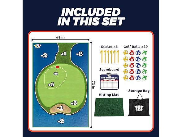 Golf Chipping Game Set w/ Mat & Balls