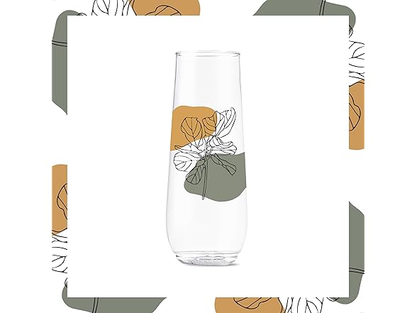 TOSSWARE 9oz Botanical Plastic Flute 6Pk
