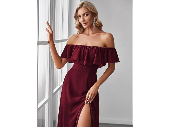 Ever-Pretty Women's (14) Women's Summer Off Burgun