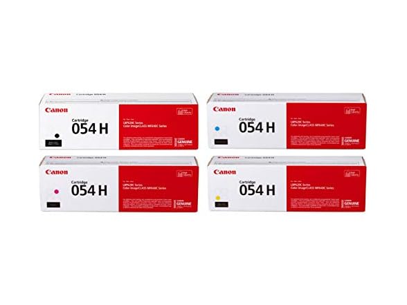 Canon Genuine 054 Complete 4-Color High Yield Toner Cartridge Set (CRG054HYCMYK) (Open Box)