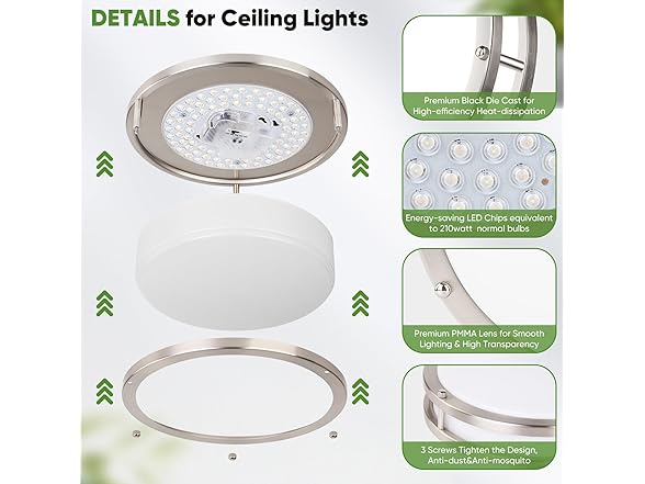 TOBUSA Ceiling Light 10", 2PC