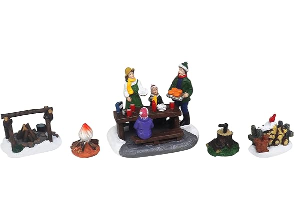 Picnic Scene Christmas Village Figurines