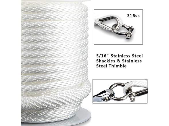 Boatman Boat Anchor Rope 3/8 x 100 FT