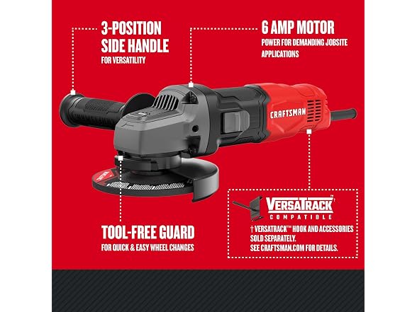 CRAFTSMAN CMEG100 4.50-in 6-Amp Angle Grinder
