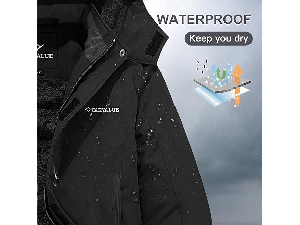 Farvalue Boys (14-16) Waterproof Ski Jacket Coat