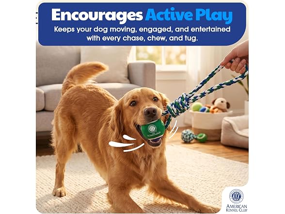 American Kennel Club X-Large Rope Tug Toy with Ball