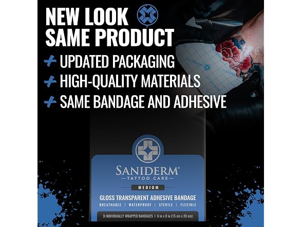 Saniderm Tattoo Aftercare Bandage 6x8 3 Sheets