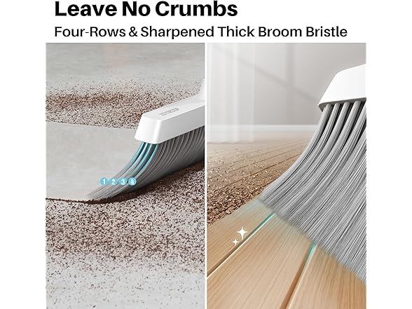 JOYMOOP White Broom and Dustpan Set